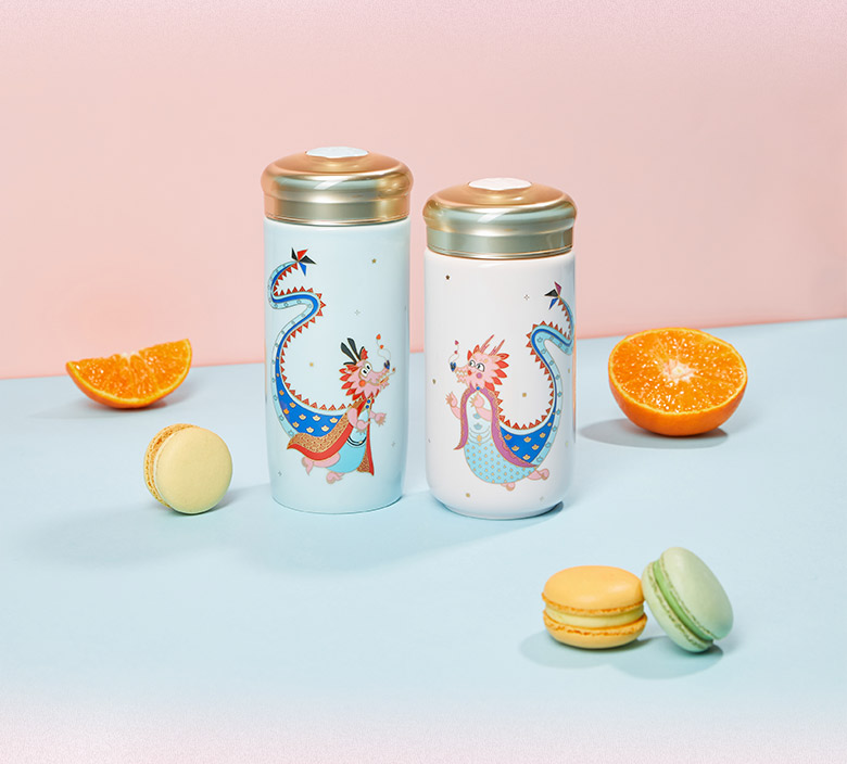 乾唐軒 蝴蝶蘭花高杯─海碧彩金